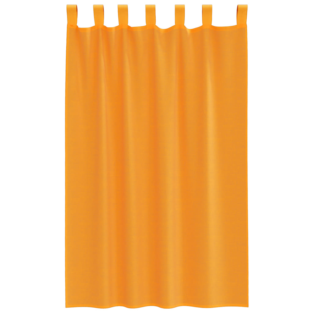 Voile Curtains with Loops 2 pcs Orange 140x175 cm