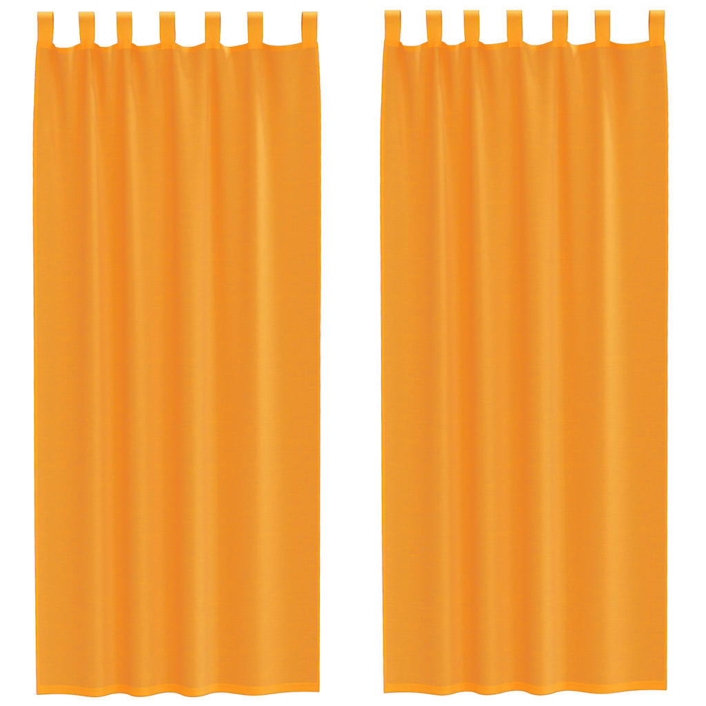 Voile Curtains with Loops 2 pcs Orange 140x260 cm