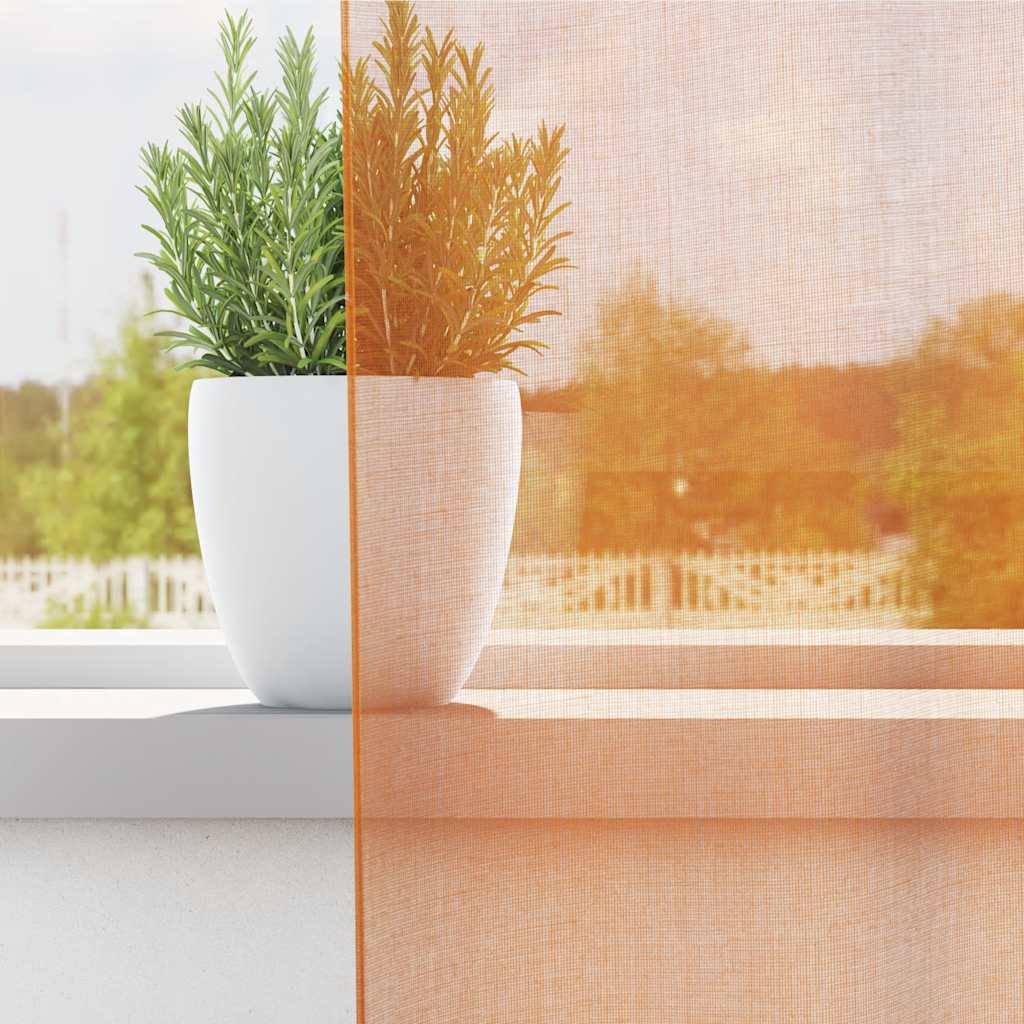 Voile Curtains with Loops 2 pcs Orange 140x260 cm
