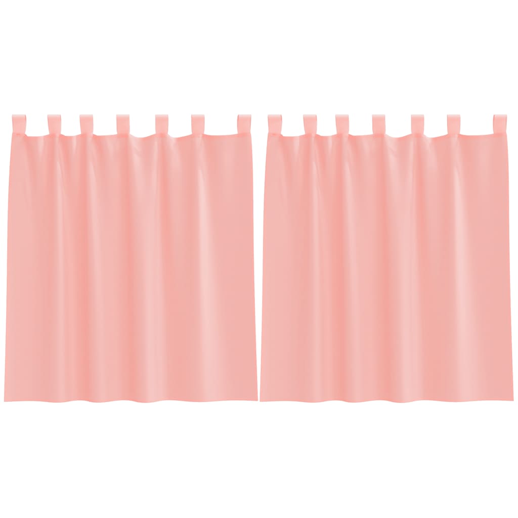 Voile Curtains with Loops 2 pcs Pink 140x140 cm