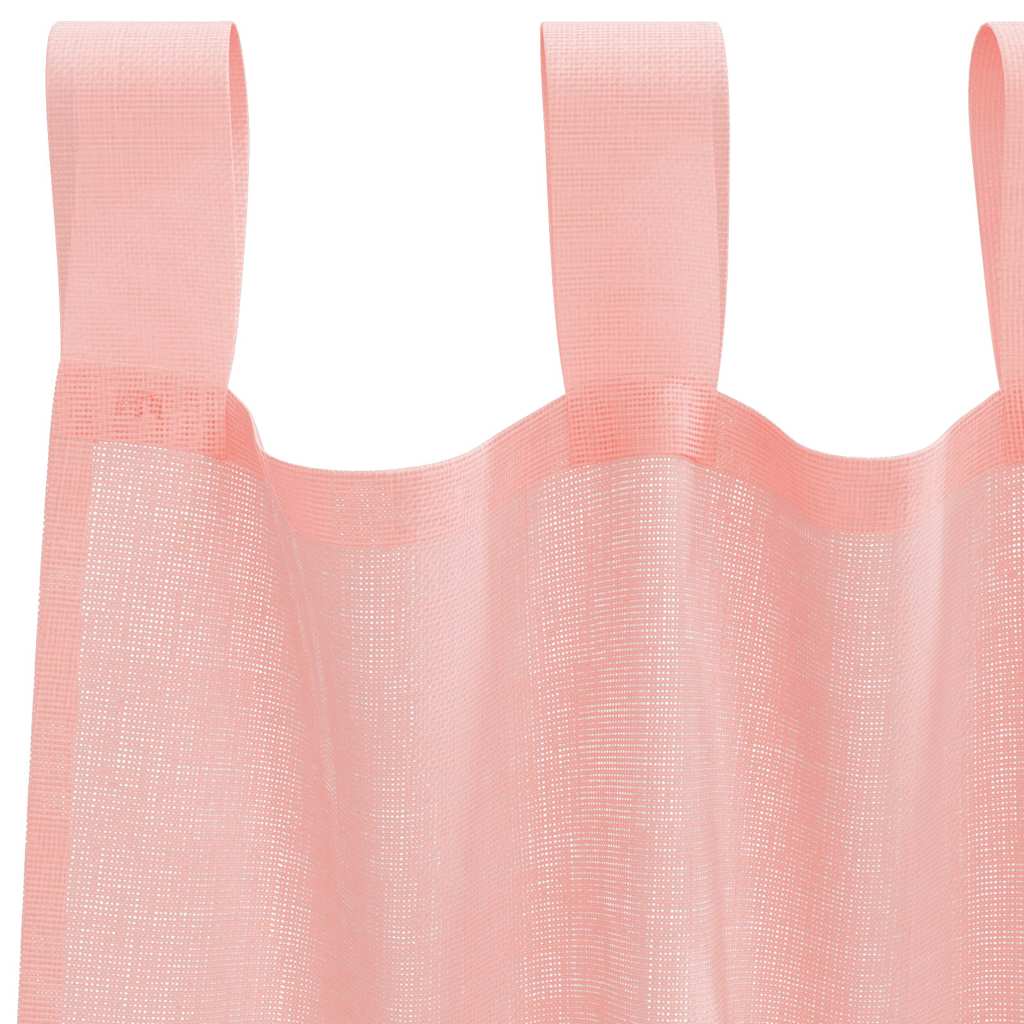 Voile Curtains with Loops 2 pcs Pink 140x140 cm