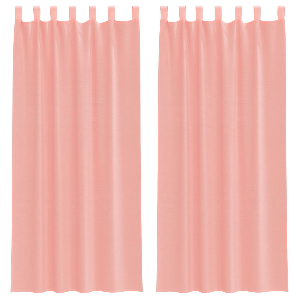 Voile Curtains with Loops 2 pcs Pink 140x245 cm