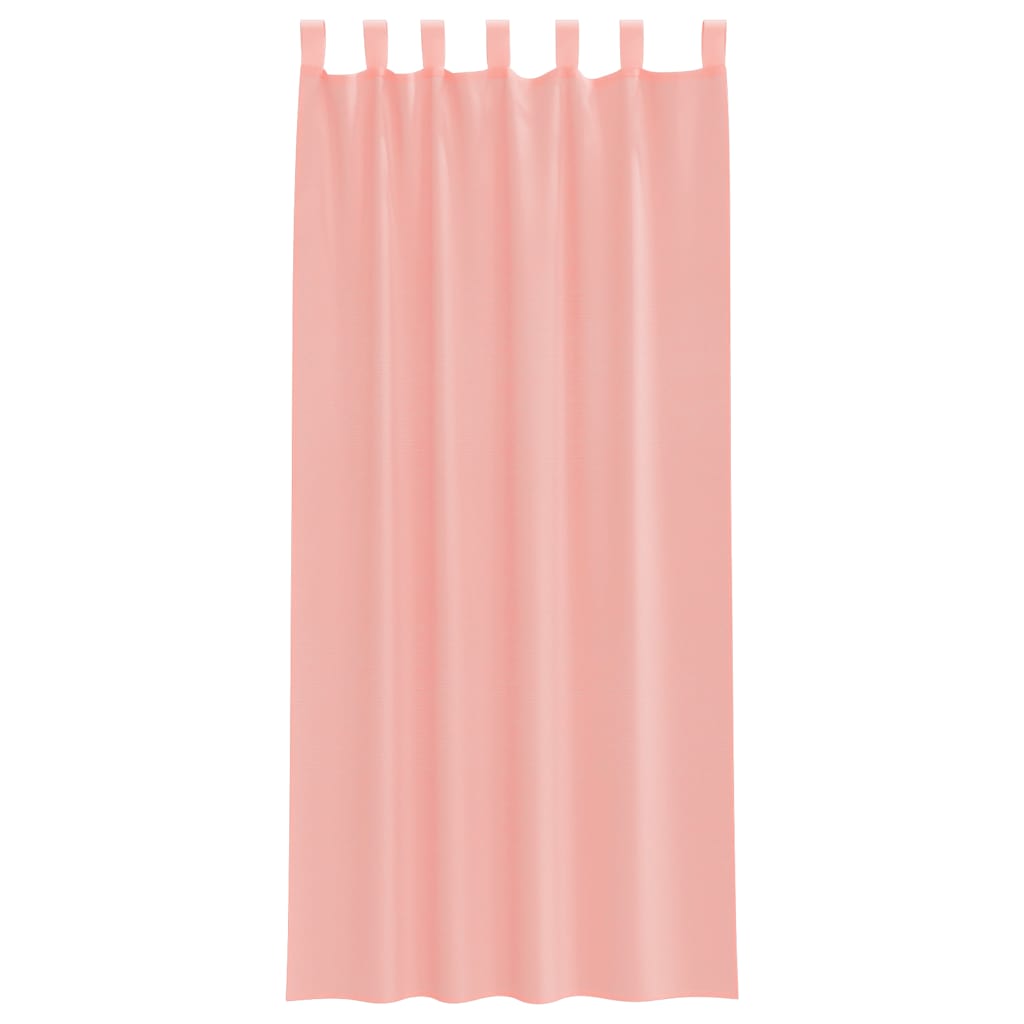 Voile Curtains with Loops 2 pcs Pink 140x245 cm