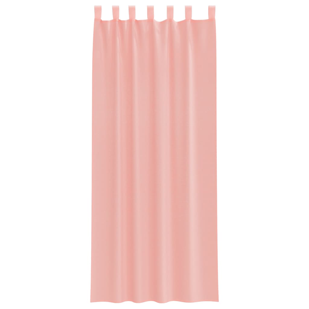 Voile Curtains with Loops 2 pcs Pink 140x260 cm