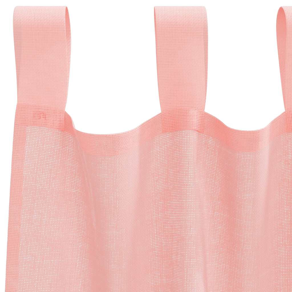 Voile Curtains with Loops 2 pcs Pink 140x260 cm
