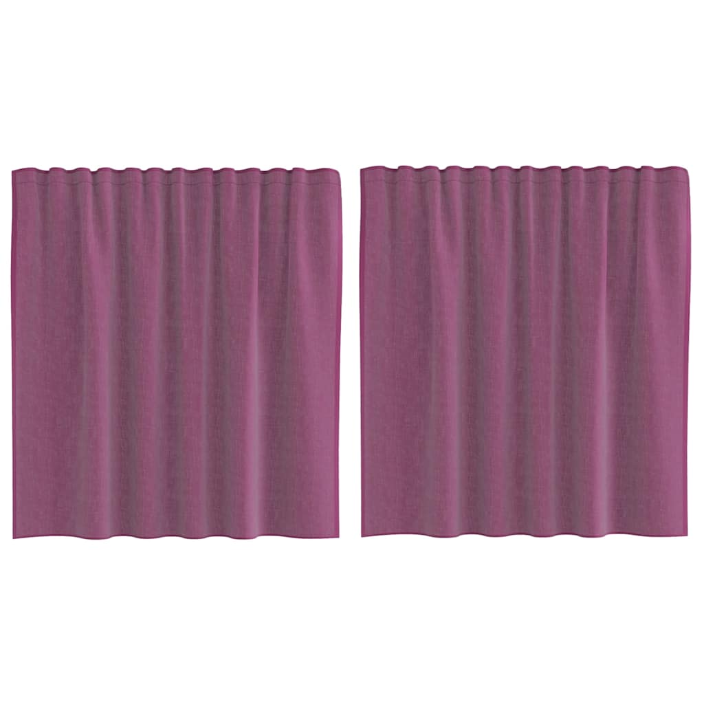 Voile Curtains with Loops 2 pcs Purple 140x140 cm