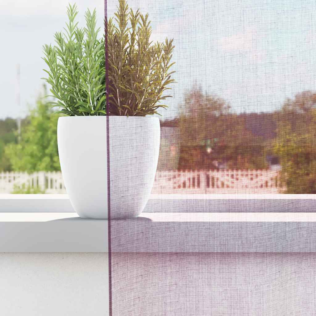 Voile Curtains with Loops 2 pcs Purple 140x140 cm