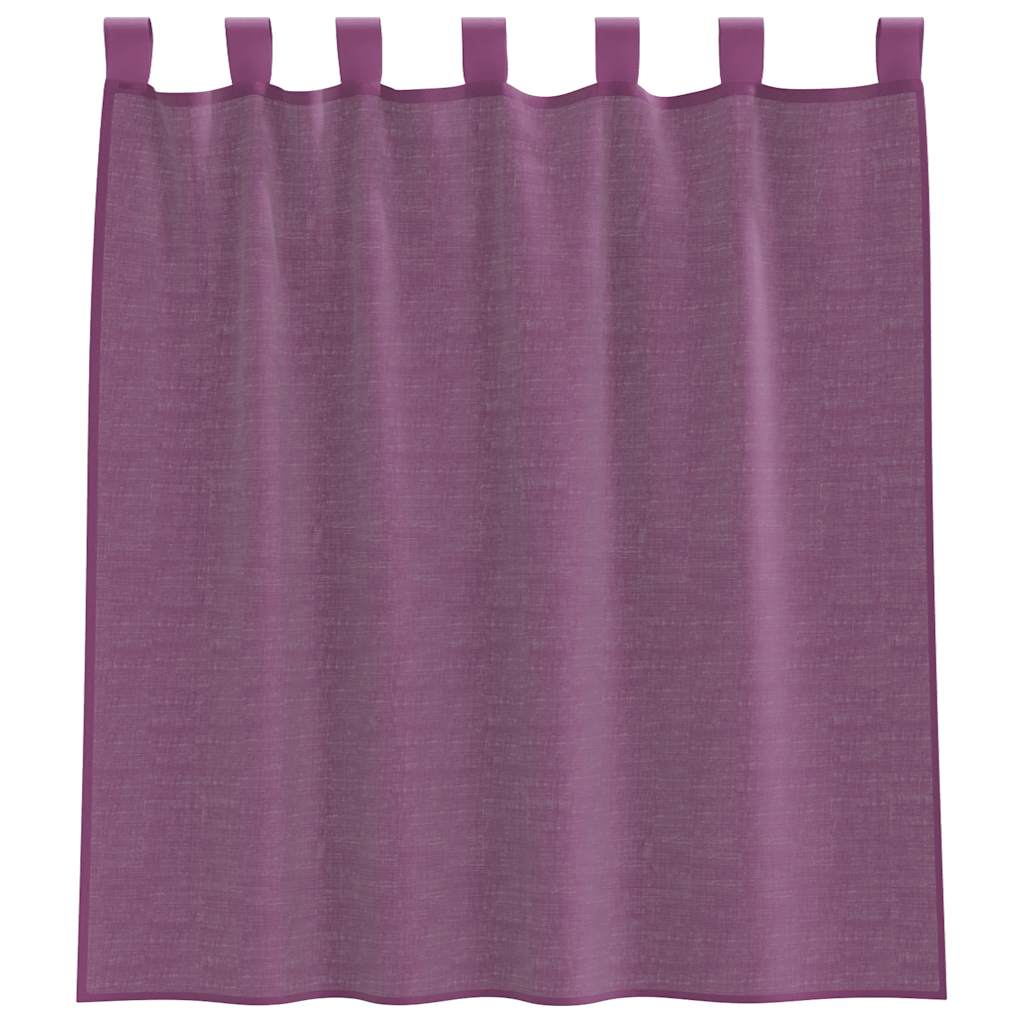 Voile Curtains with Loops 2 pcs Purple 140x140 cm