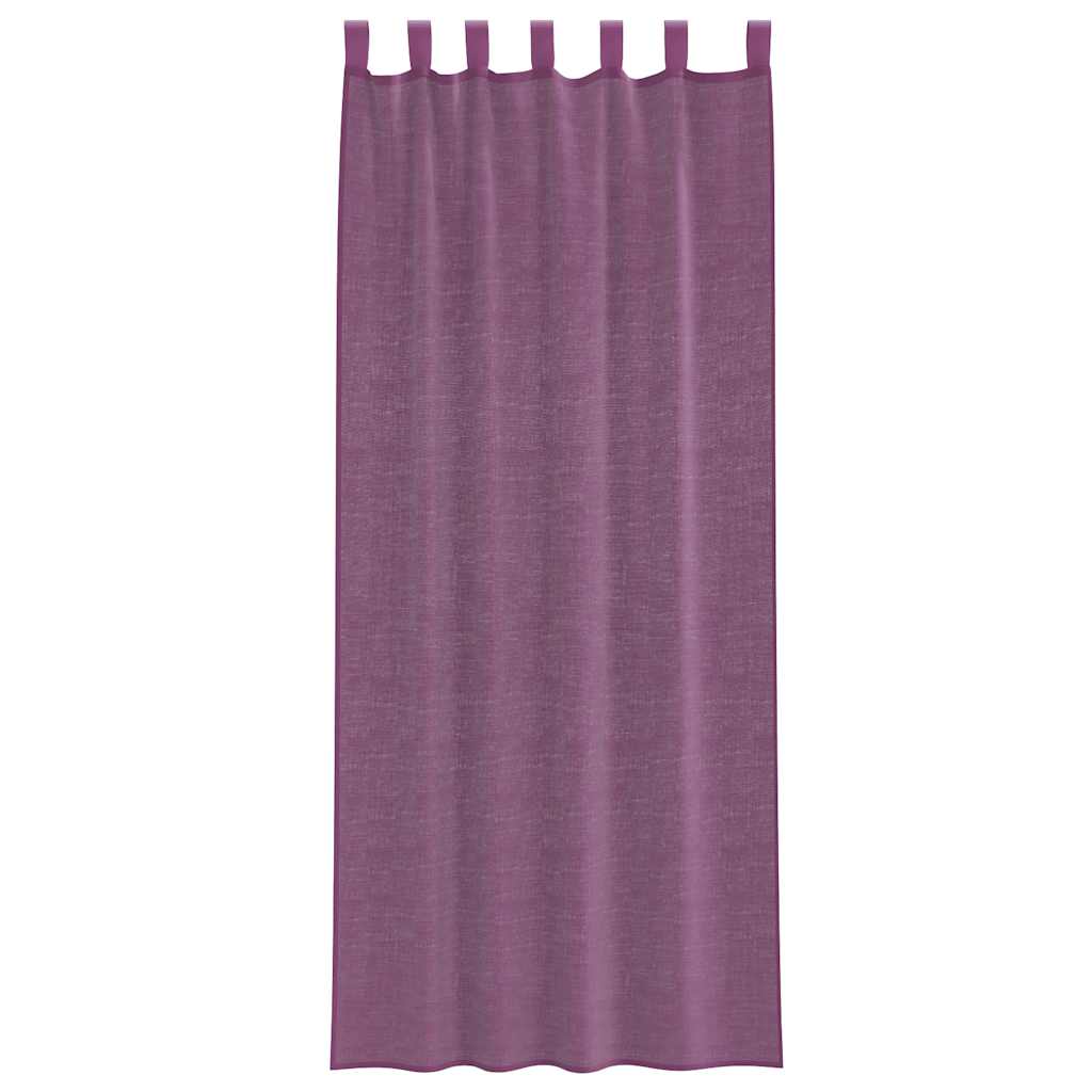Voile Curtains with Loops 2 pcs Purple 140x260 cm