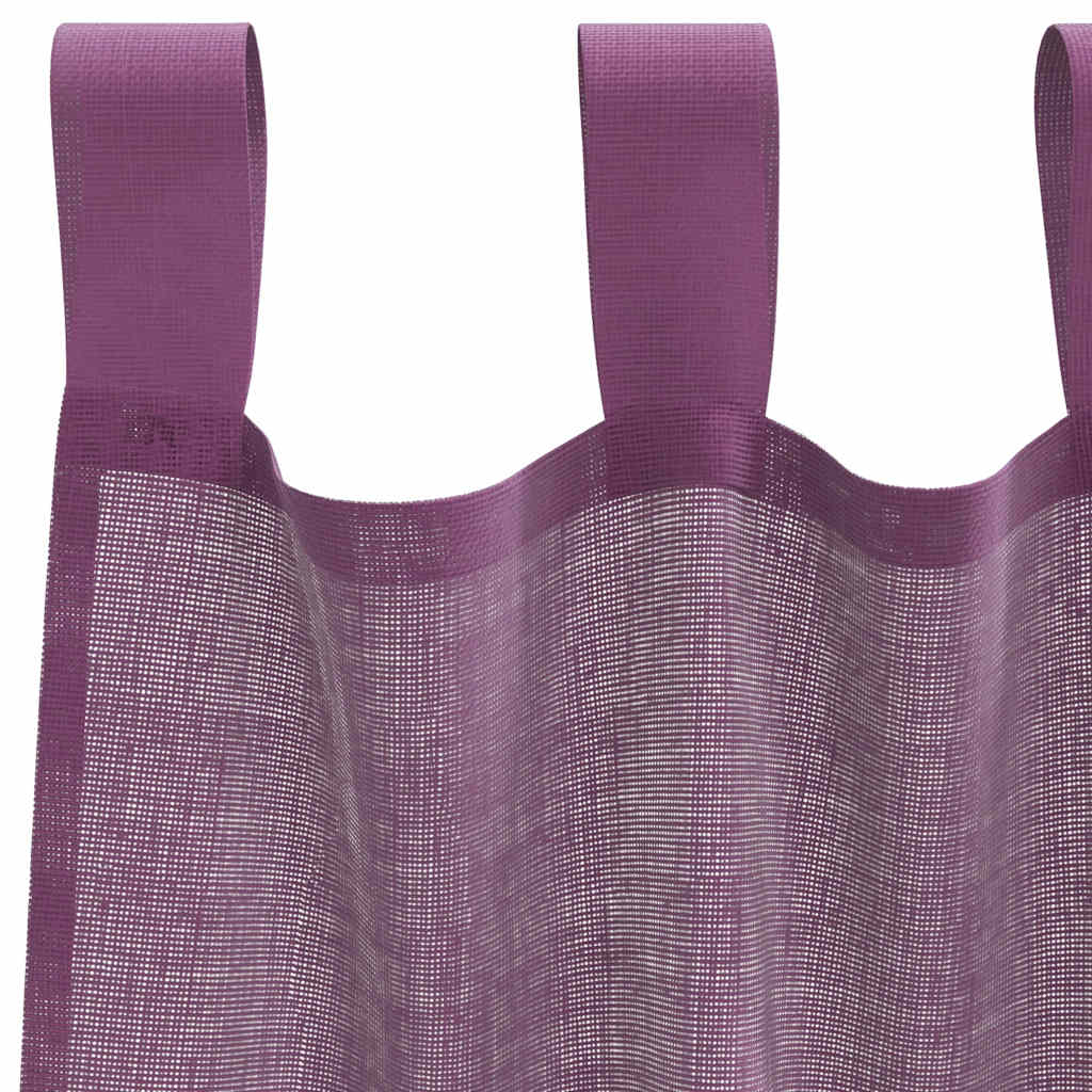 Voile Curtains with Loops 2 pcs Purple 140x260 cm