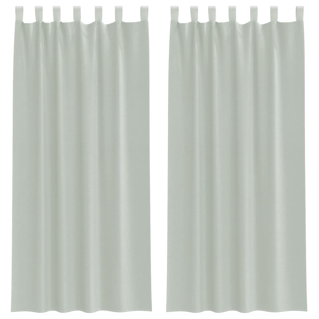 Voile Curtains with Loops 2 pcs Light Grey 140x225 cm