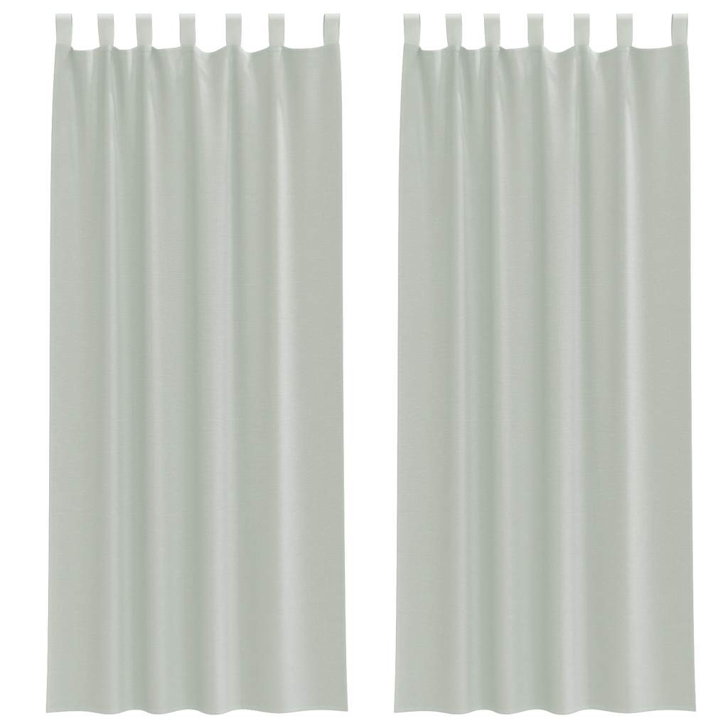 Voile Curtains with Loops 2 pcs Light Grey 140x260 cm