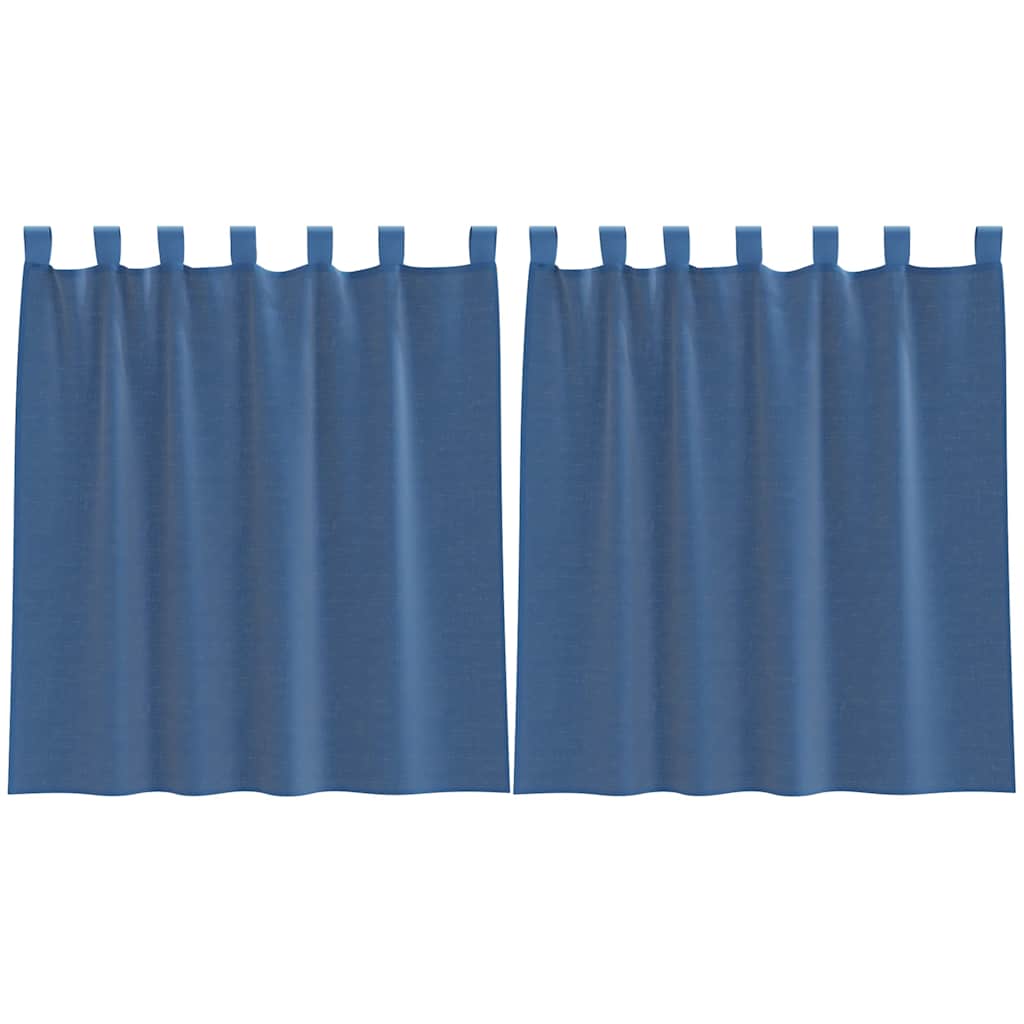 Voile Curtains with Loops 2 pcs Royal Blue 140x140 cm