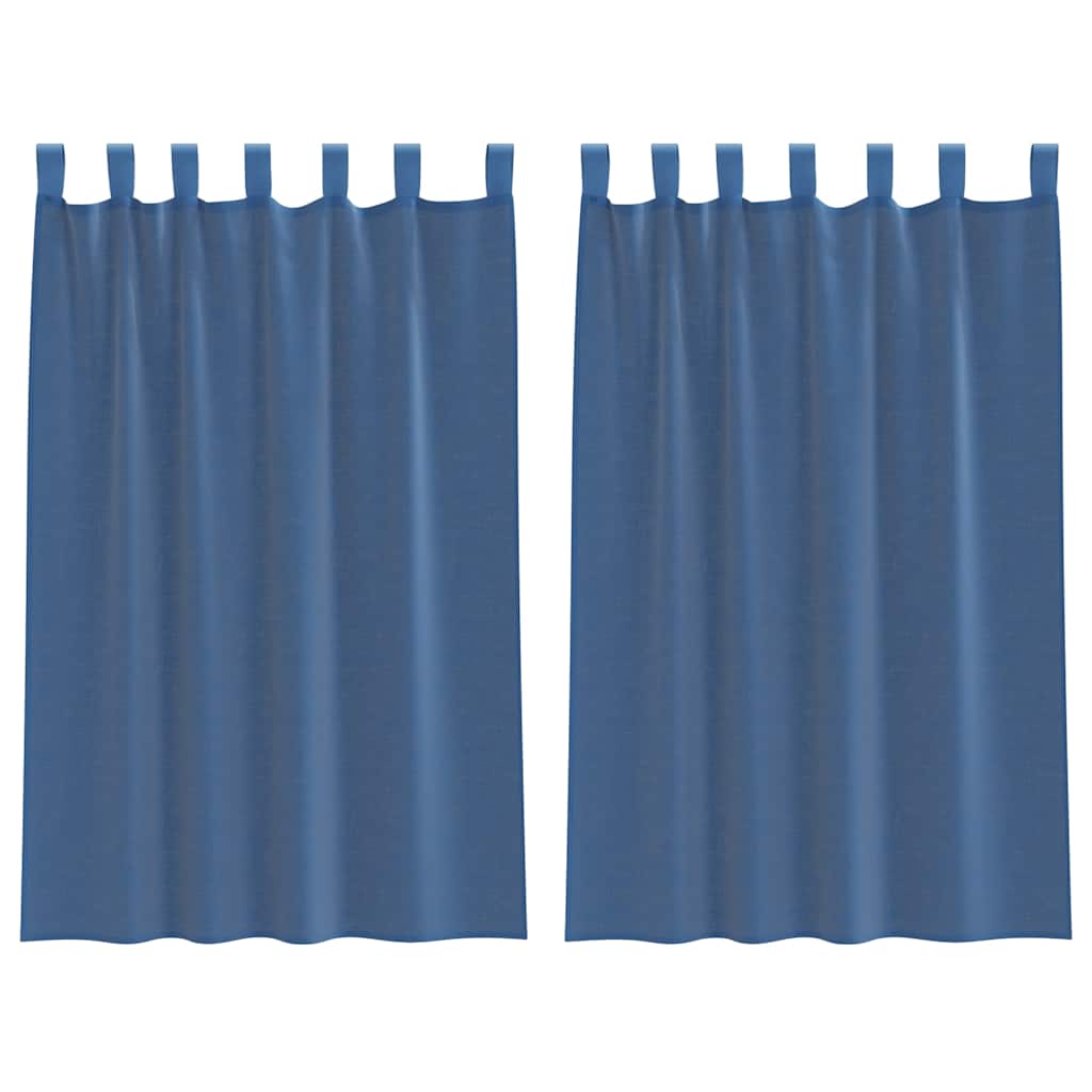 Voile Curtains with Loops 2 pcs Royal Blue 140x175 cm
