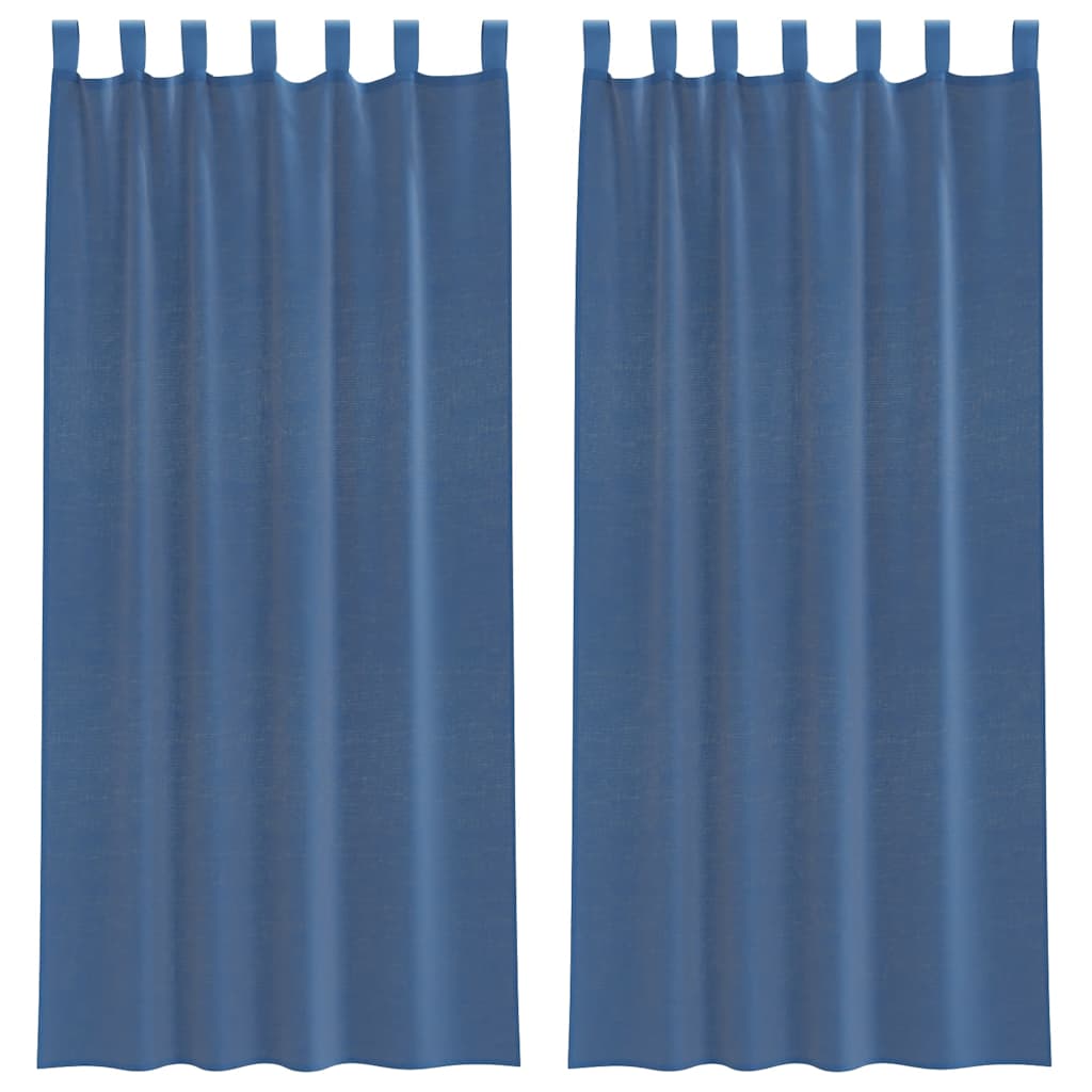 Voile Curtains with Loops 2 pcs Royal Blue 140x245 cm