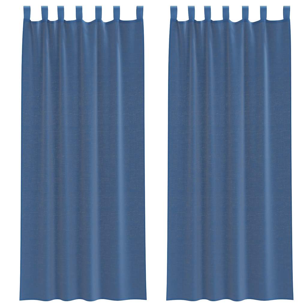 Voile Curtains with Loops 2 pcs Royal Blue 140x260 cm
