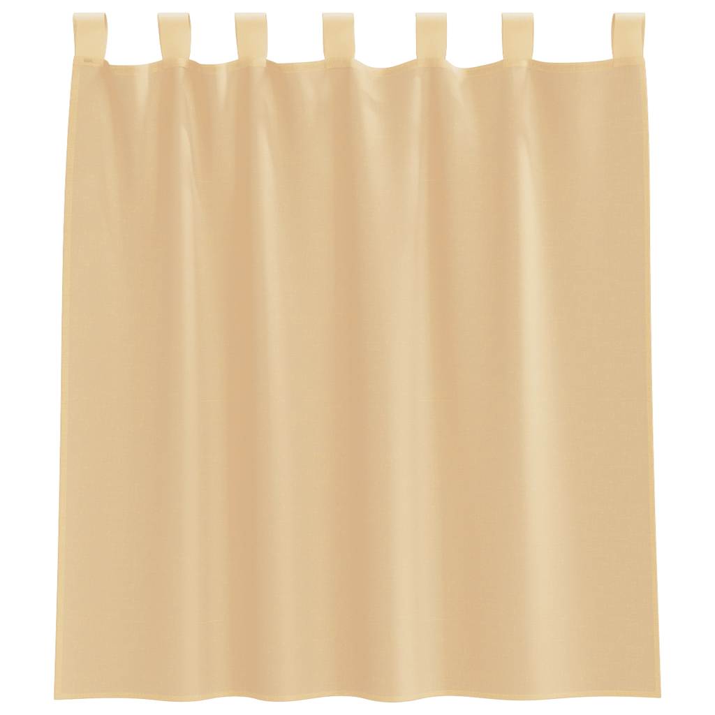 Voile Curtains with Loops 2 pcs Sand 140x140 cm