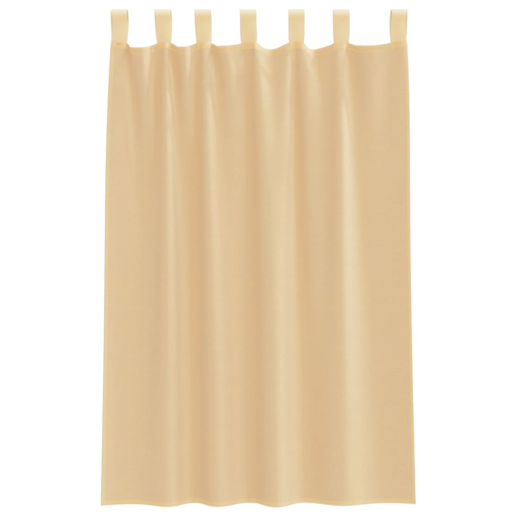 Voile Curtains with Loops 2 pcs Sand 140x175 cm