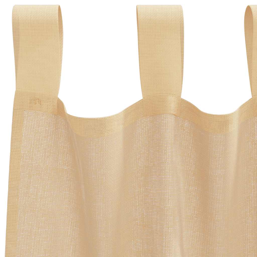 Voile Curtains with Loops 2 pcs Sand 140x175 cm
