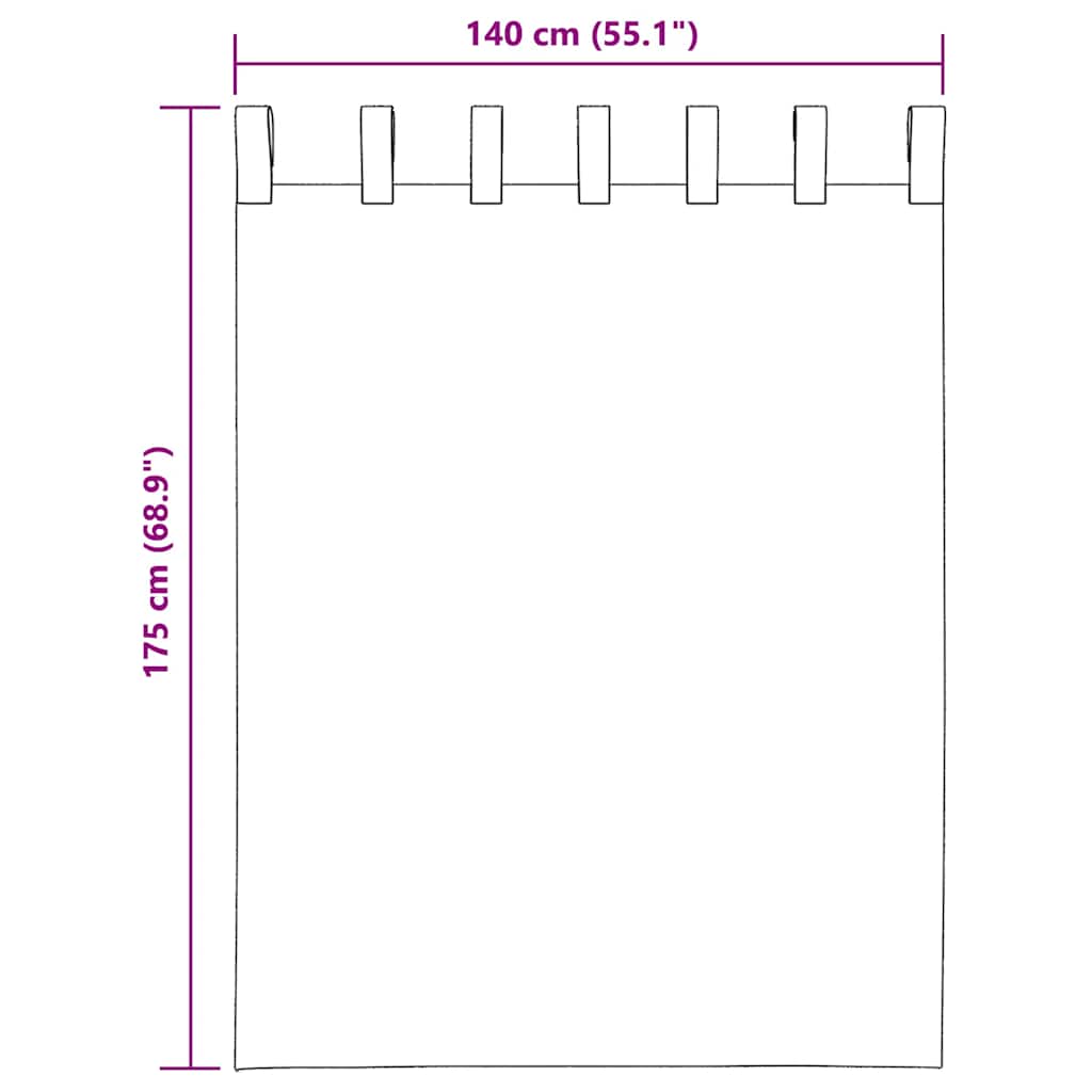 Voile Curtains with Loops 2 pcs Sand 140x175 cm