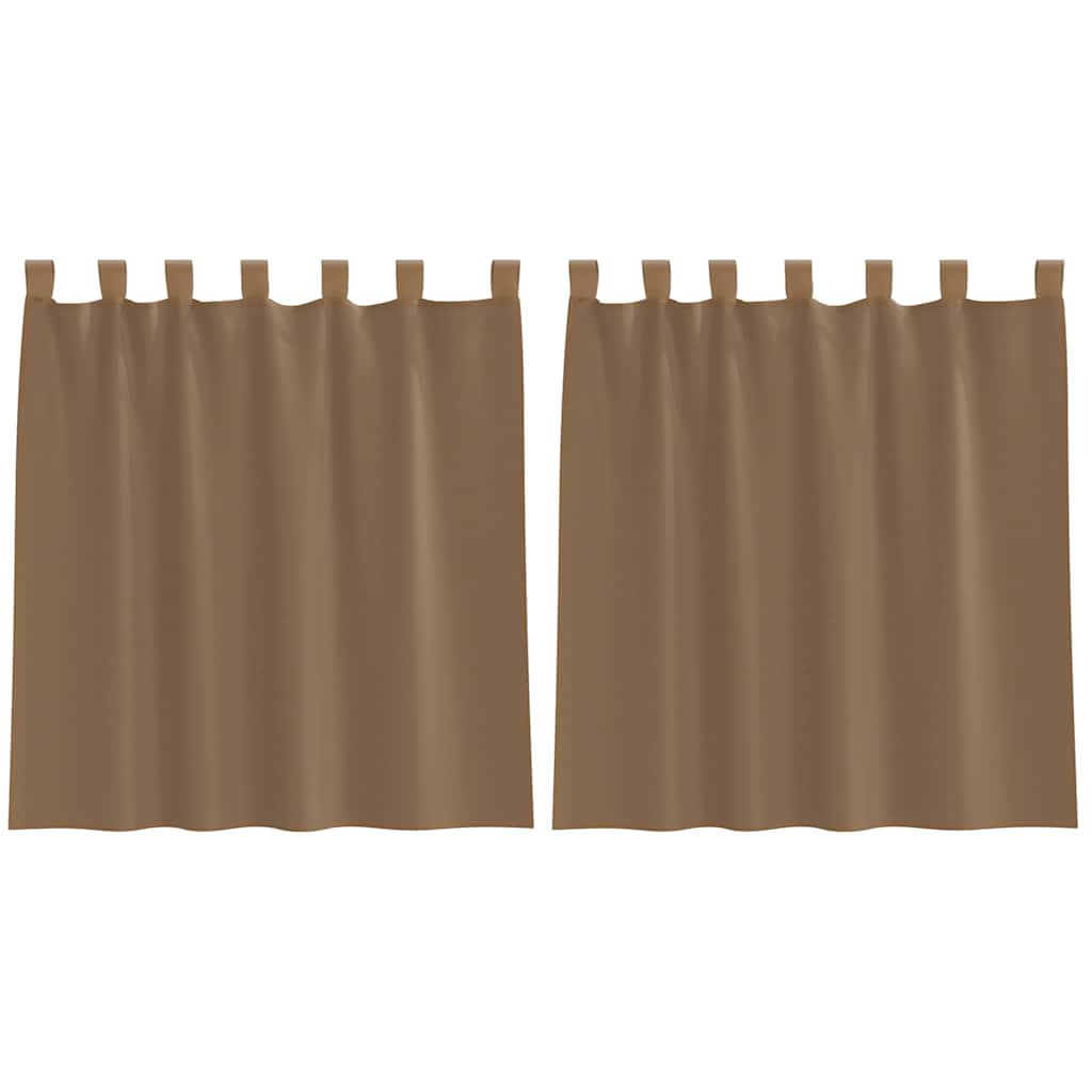 Voile Curtains with Loops 2 pcs Light Brown 140x140 cm