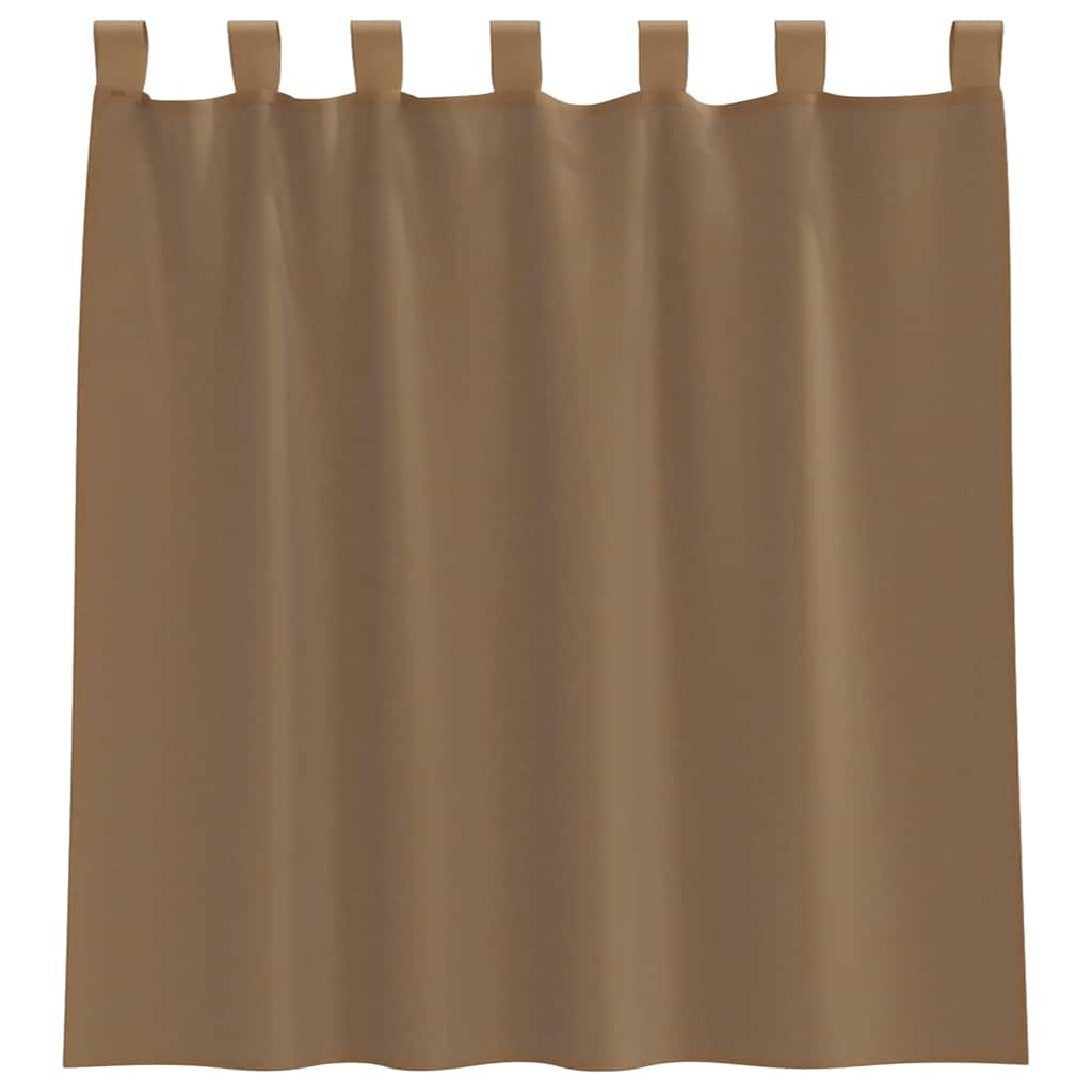 Voile Curtains with Loops 2 pcs Light Brown 140x140 cm