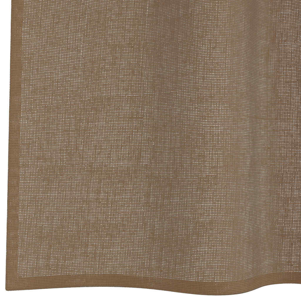 Voile Curtains with Loops 2 pcs Light Brown 140x140 cm