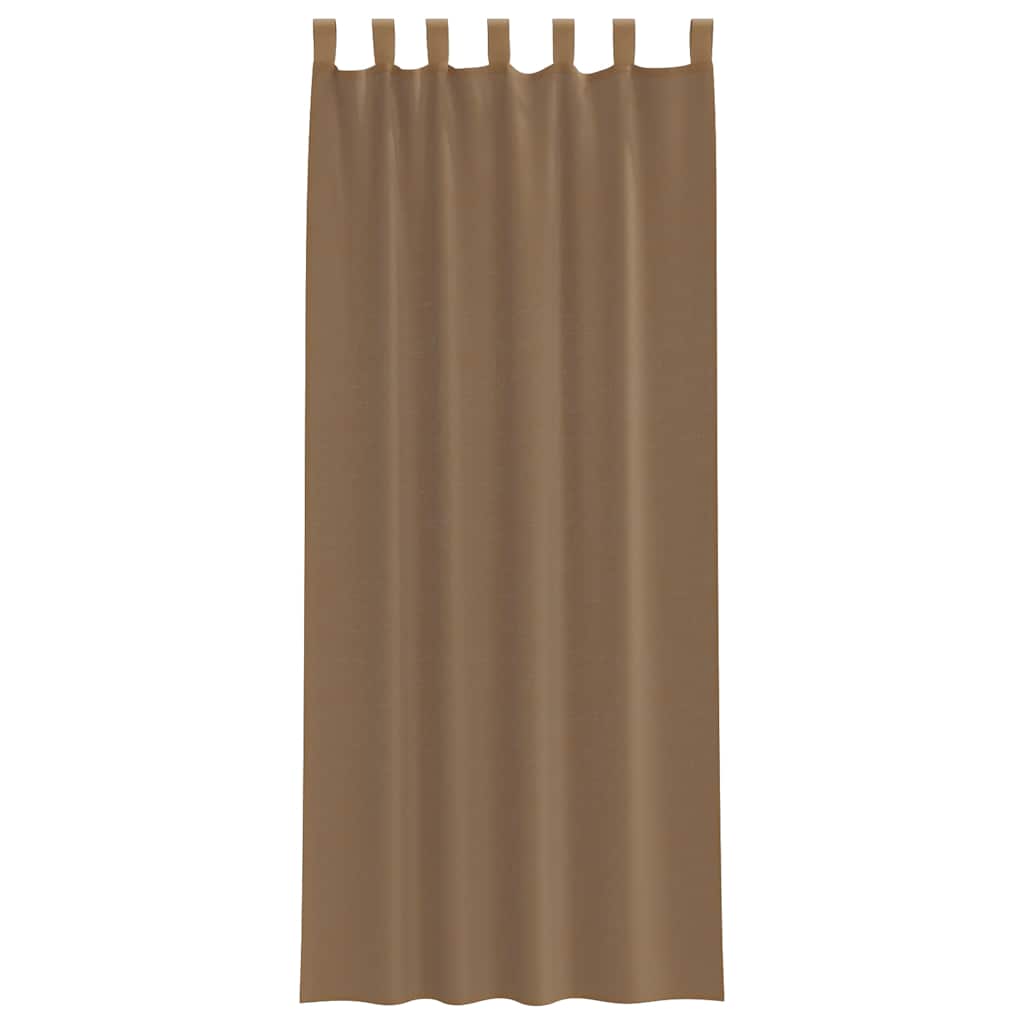 Voile Curtains with Loops 2 pcs Light Brown 140x260 cm