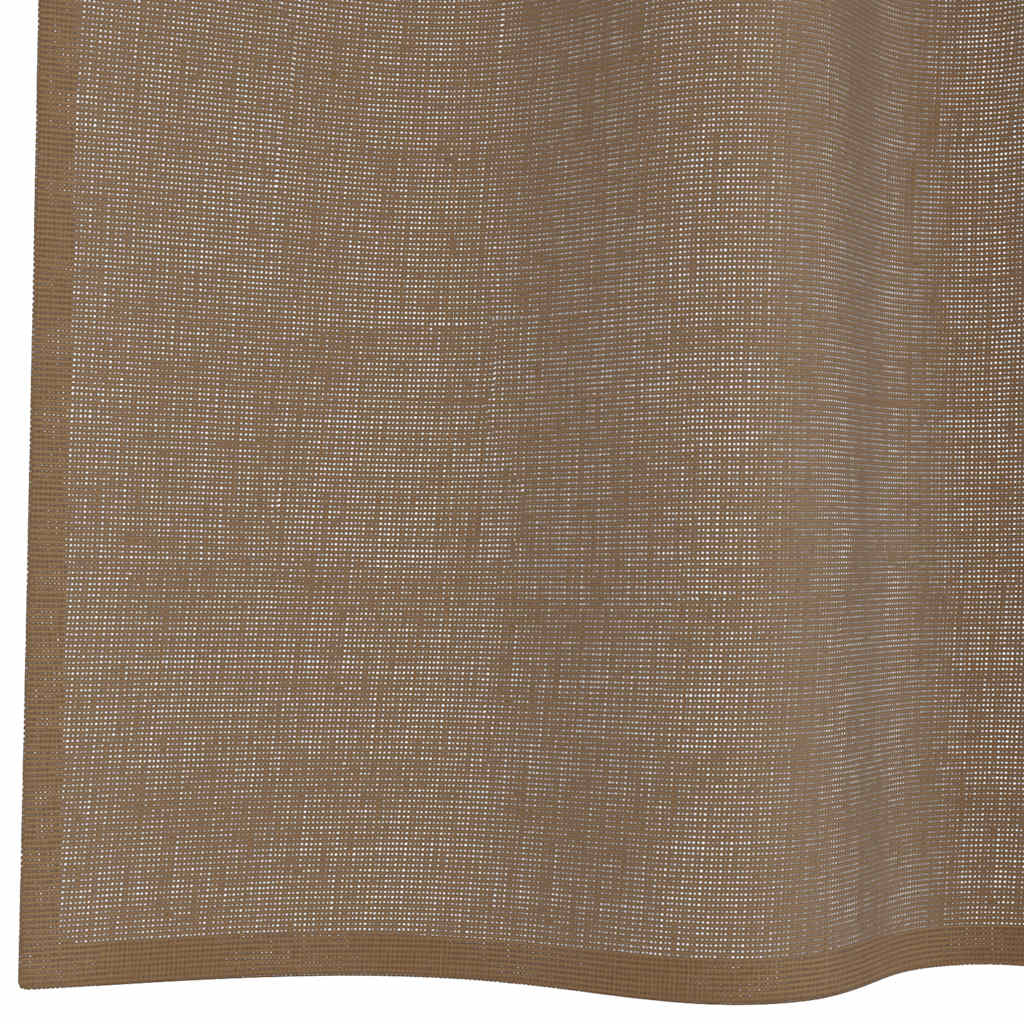 Voile Curtains with Loops 2 pcs Light Brown 140x260 cm