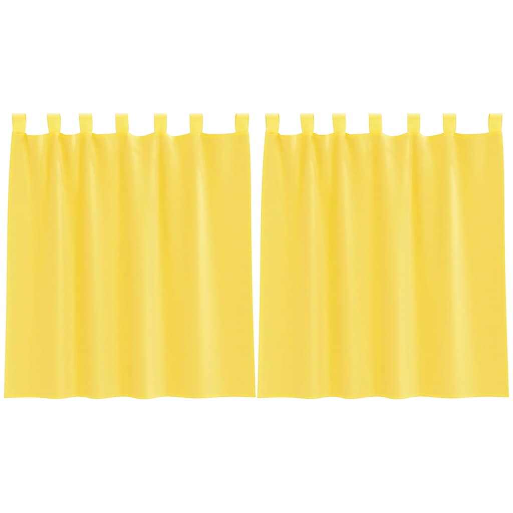 Voile Curtains with Loops 2 pcs Yellow 140x140 cm