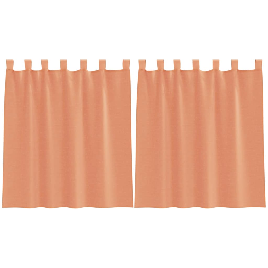 Voile Curtains with Loops 2 pcs Terracotta 140x140 cm