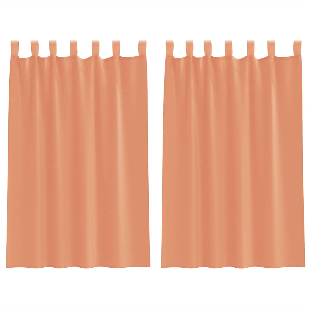 Voile Curtains with Loops 2 pcs Terracotta 140x175 cm