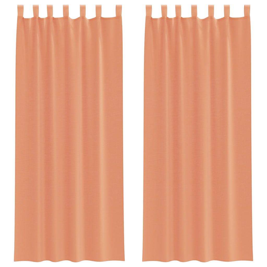 Voile Curtains with Loops 2 pcs Terracotta 140x260 cm