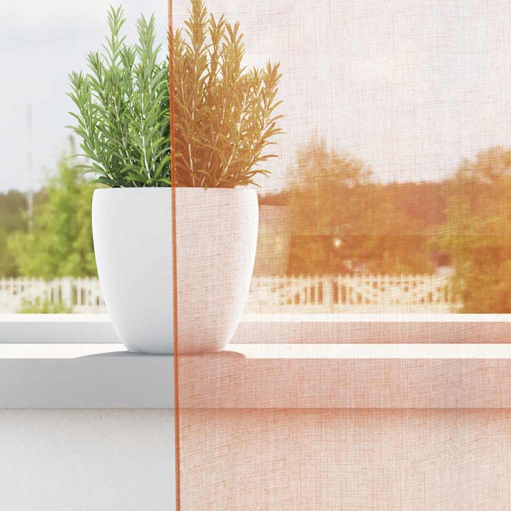 Voile Curtains with Loops 2 pcs Terracotta 140x260 cm