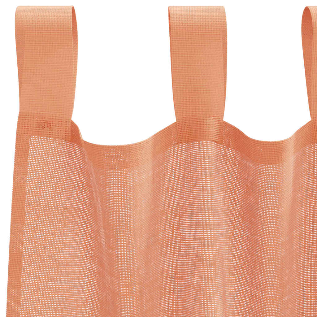 Voile Curtains with Loops 2 pcs Terracotta 140x260 cm