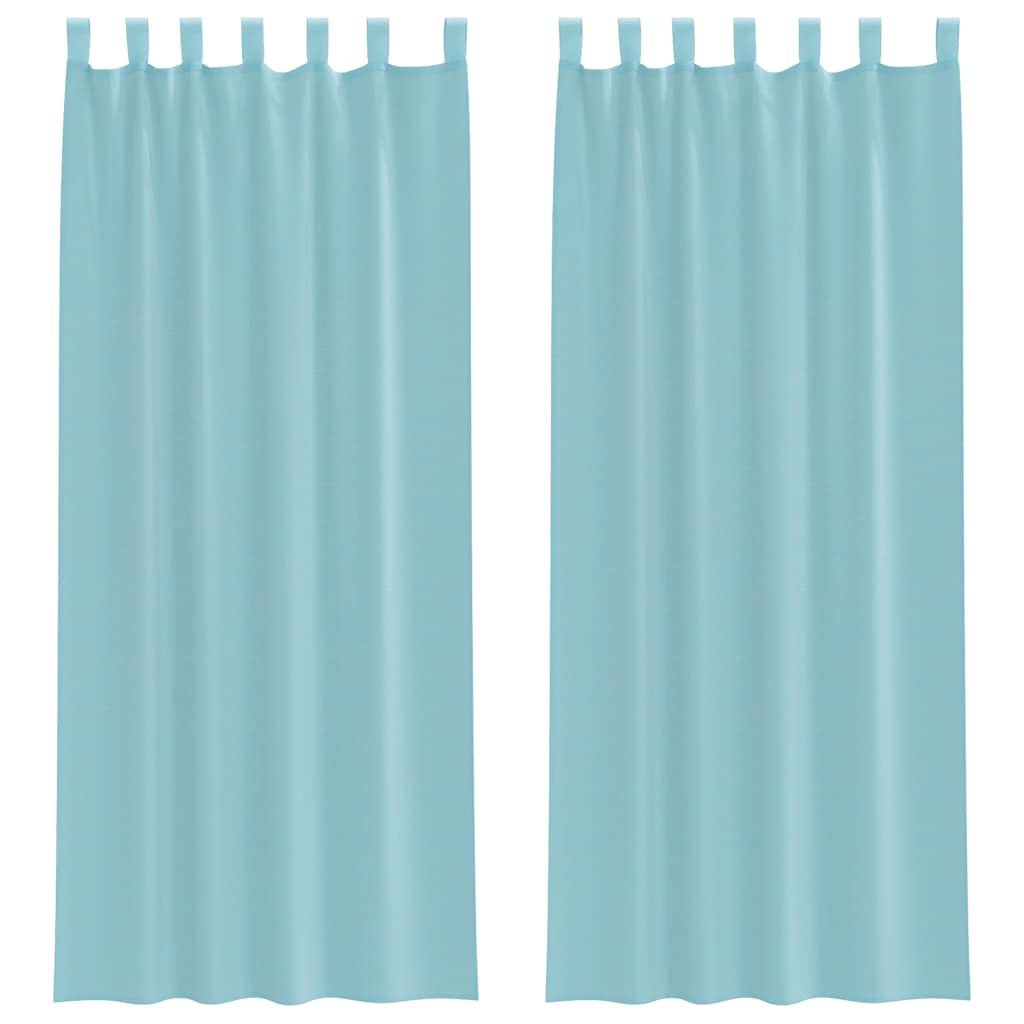 Voile Curtains with Loops 2 pcs Turquoise 140x260 cm