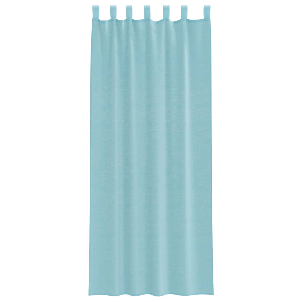 Voile Curtains with Loops 2 pcs Turquoise 140x260 cm