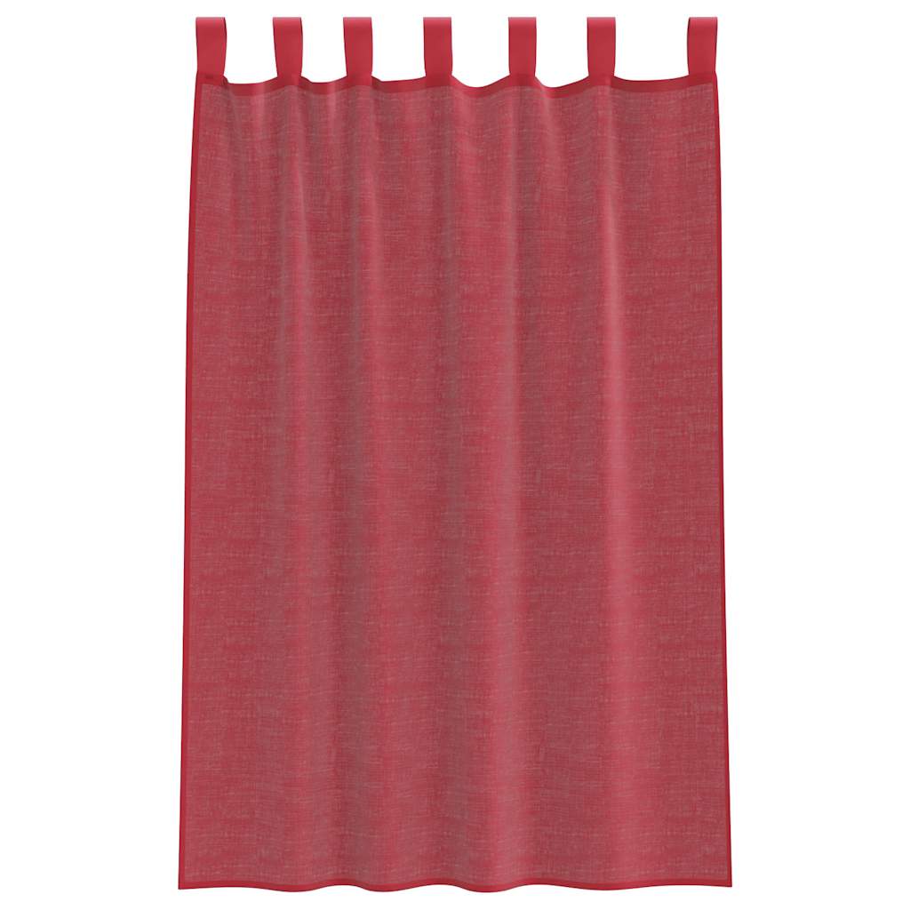Voile Curtains with Loops 2 pcs Wine Red 140x175 cm