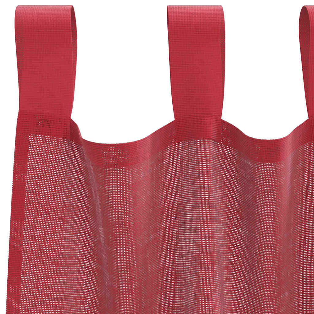 Voile Curtains with Loops 2 pcs Wine Red 140x175 cm