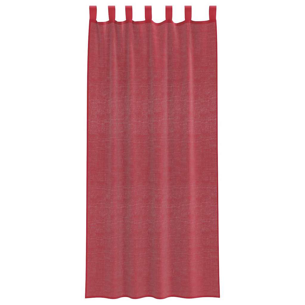 Voile Curtains with Loops 2 pcs Wine Red 140x225 cm