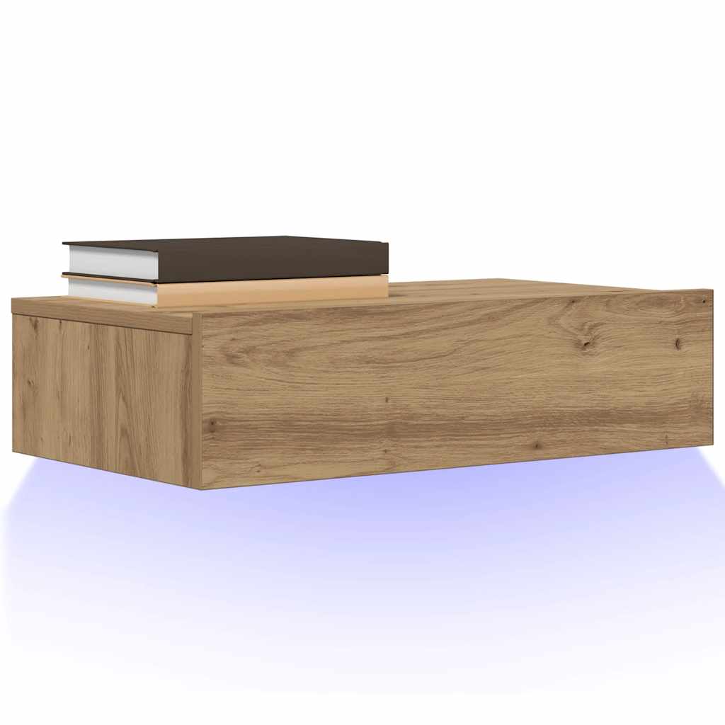 TV Cabinet with LED Lights Artisan Oak 60x35x15.5 cm