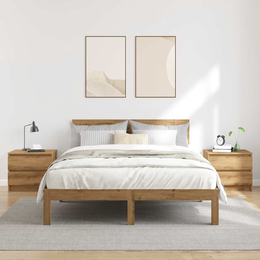 Bedside Cabinets 2 pcs Artisan Oak 50x40x43.5 cm Engineered Wood