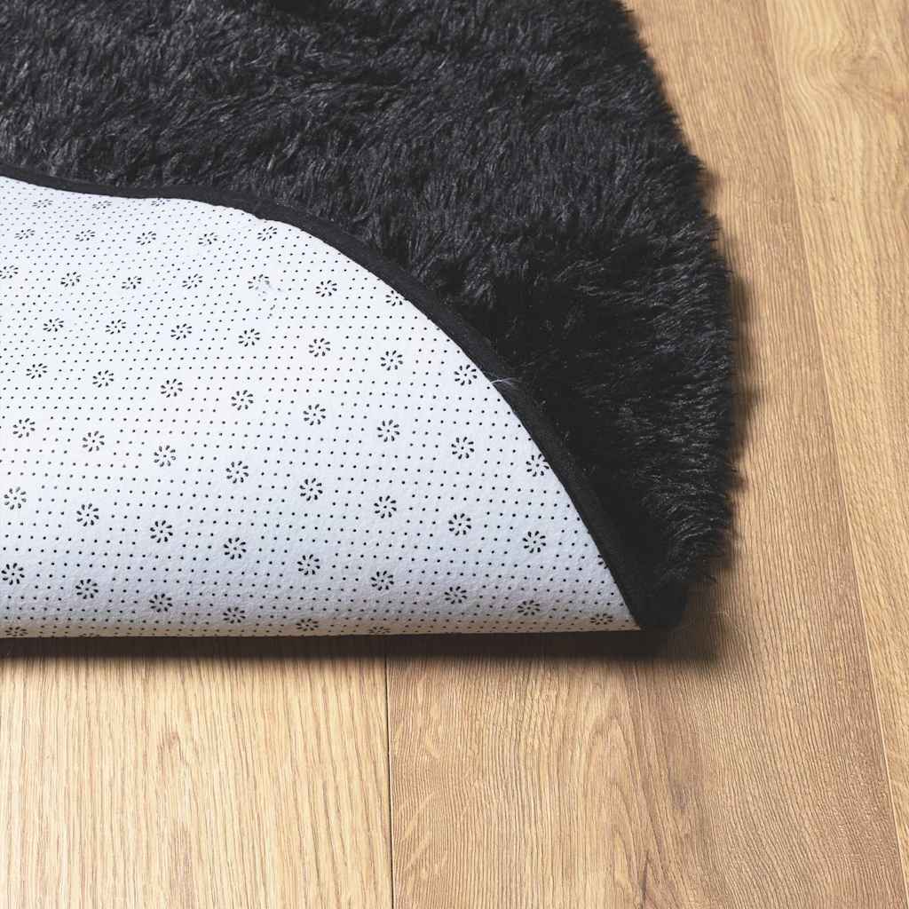 Shaggy Rug High Pile NAVARRA Black 300x200 cm Polyester