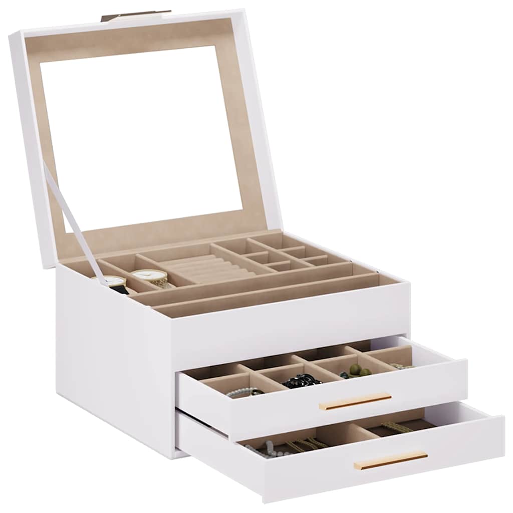 Jewellery Box 3-Layer White 23x20.5x14 cm