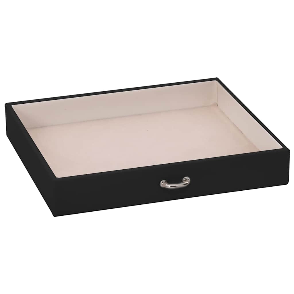Jewellery Box 4-Layer with Mirror Lockable Black 22.5x17.5x16.5 cm