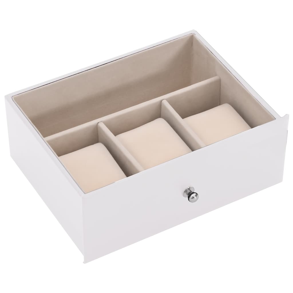 Jewellery Box 6-Layer with Mirror Lockable White