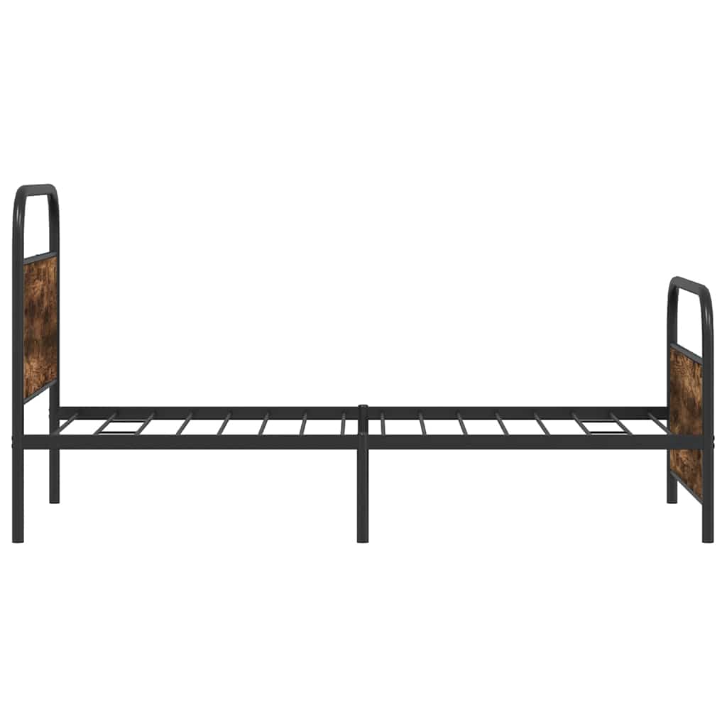 Bed Frame Without Mattress 107x203 cm Smoked Oak Engineered Wood