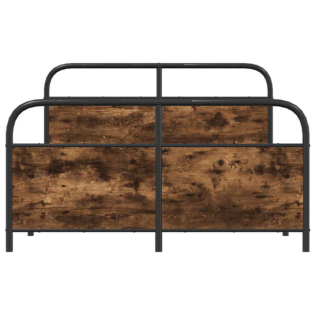 Bed Frame Without Mattress 120x200 cm Smoked Oak Engineered Wood