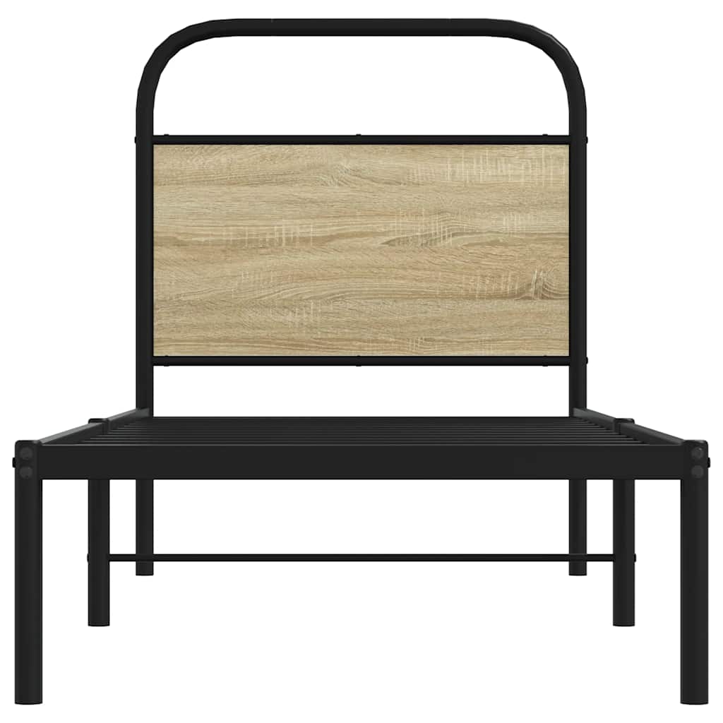 Bed Frame Without Mattress 75x190 cm Small Single Sonoma Oak Engineered Wood