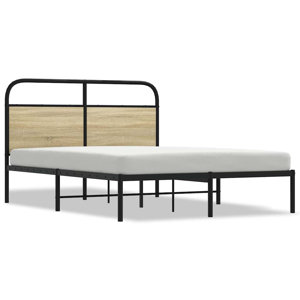 Bed Frame Without Mattress 140x200 cm Sonoma Oak Engineered Wood